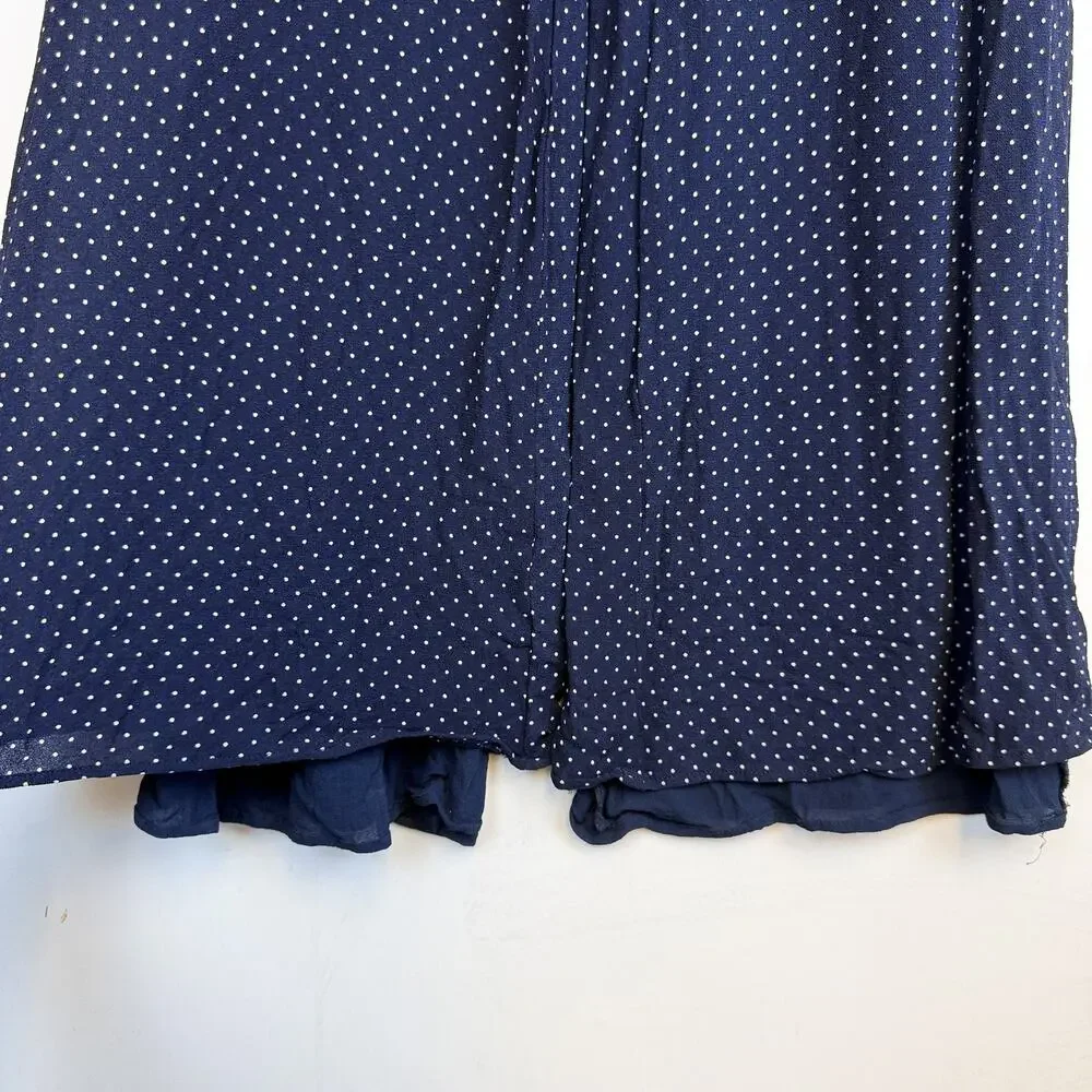 Reformation Elaine Navy Blue Polka Dot Mock Neck Wide Leg Jumpsuit - 2 - Picture 4 of 10